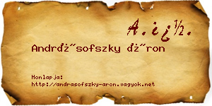 Andrásofszky Áron névjegykártya