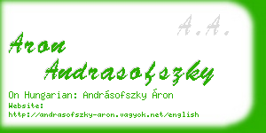 aron andrasofszky business card
